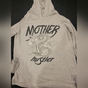 Gray Graphic Hoodie with Snake Design